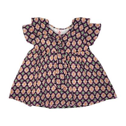 Girls Lawn Frock – Purple