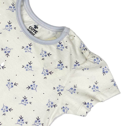 NewBorn cozy Blue Blossom night suit