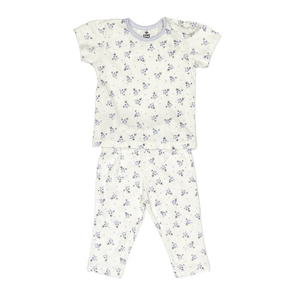 NewBorn cozy Blue Blossom night suit