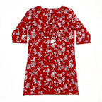 Girls Screen Printed Kurti - Red