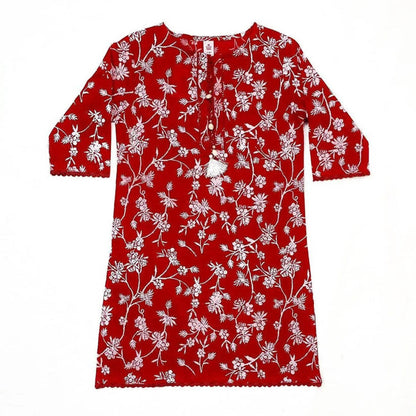 Girls Printed Kurti - Red