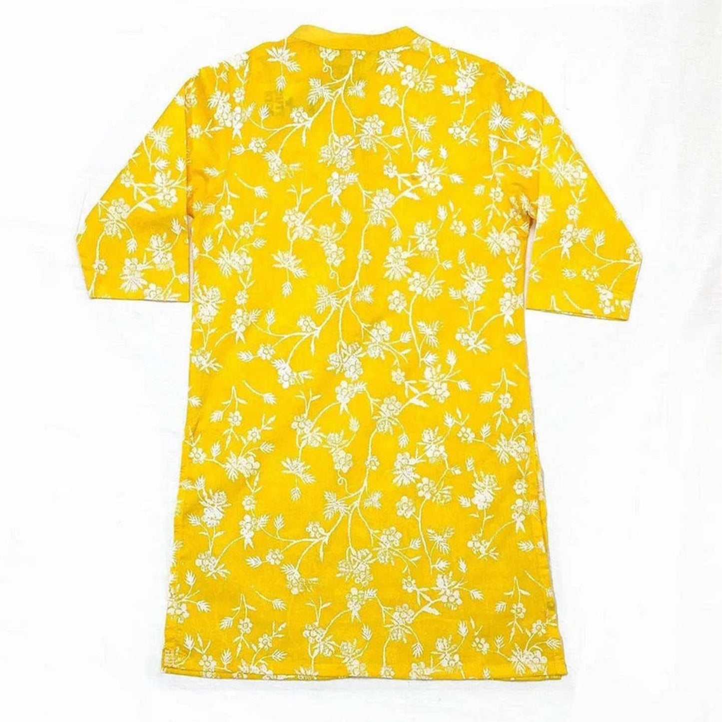 Girls Printed Kurti-Yellow