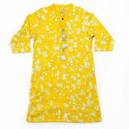 Girls Screen Printed Kurti - Yellow