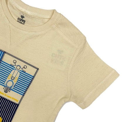 Boys T-Shirt scooter - Cream