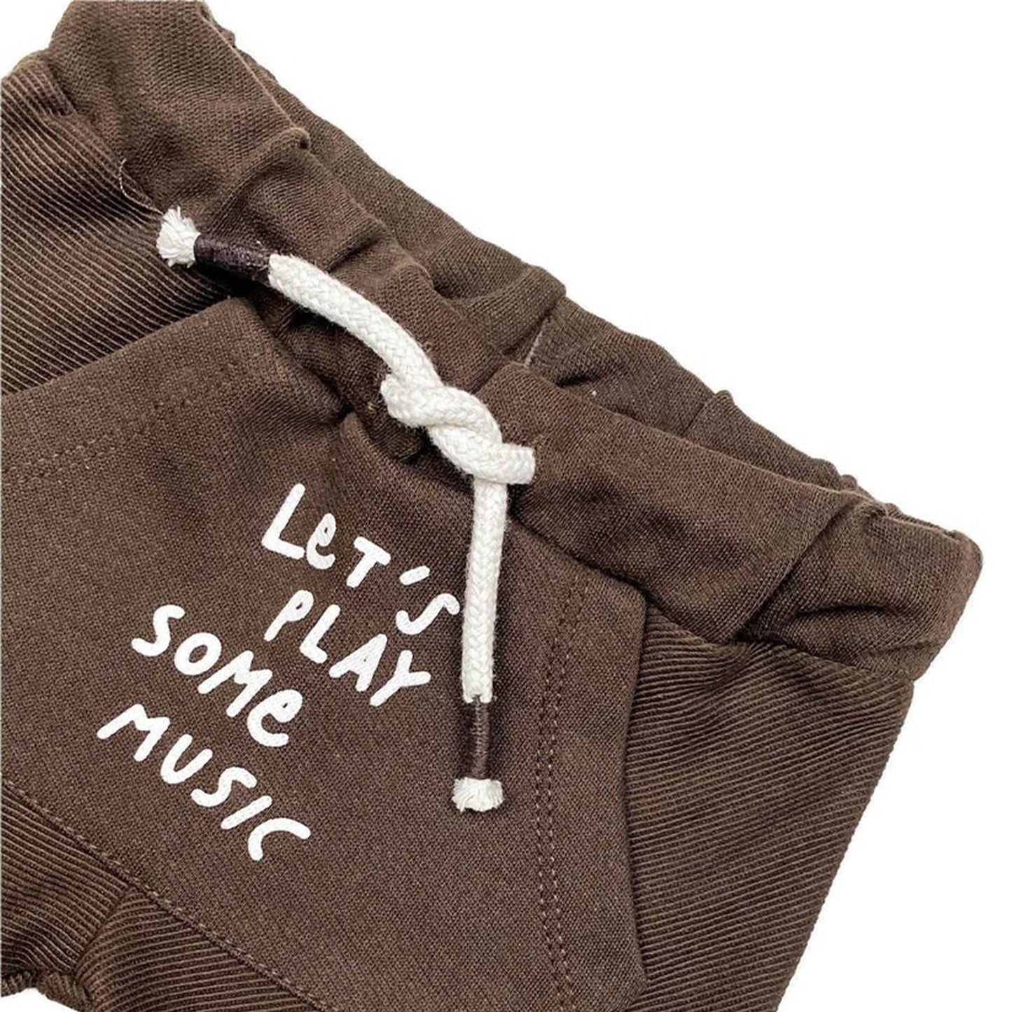 Boys Short Let's Play Some Music - Brown