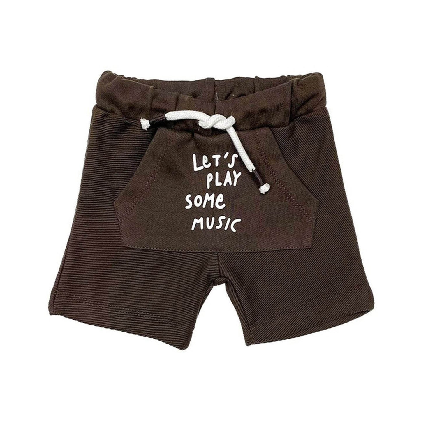 Boys Short Let's Play Some Music - Brown