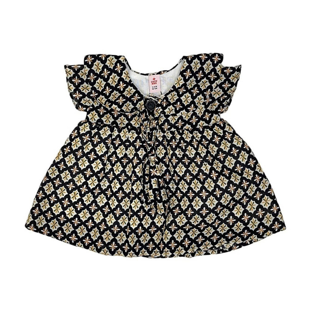 Girls Lawn Frock – Black