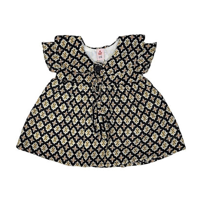 Girls Lawn Frock – Black