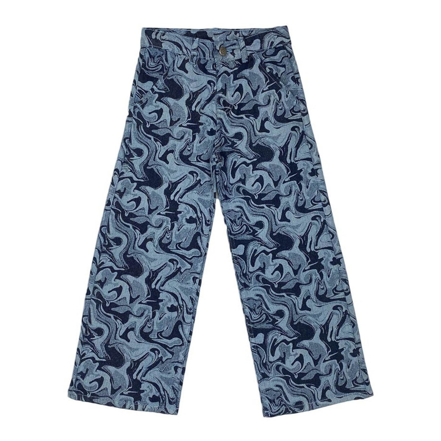 Girls Wide Leg Denim Jeans - Dark Wash