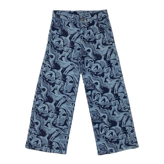 Girls Wide Leg Denim Jeans - Dark Wash