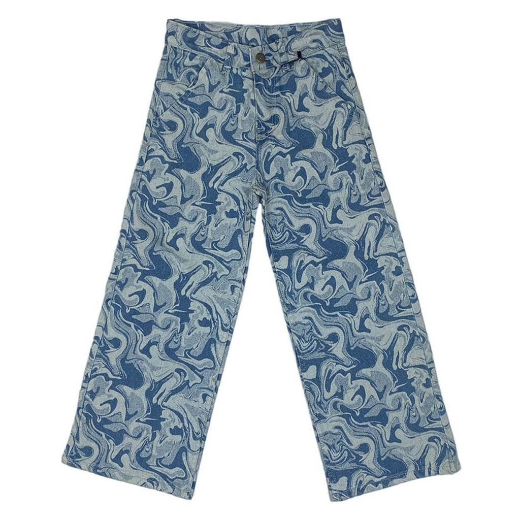Girls Wide Leg Denim Jeans - Light Wash