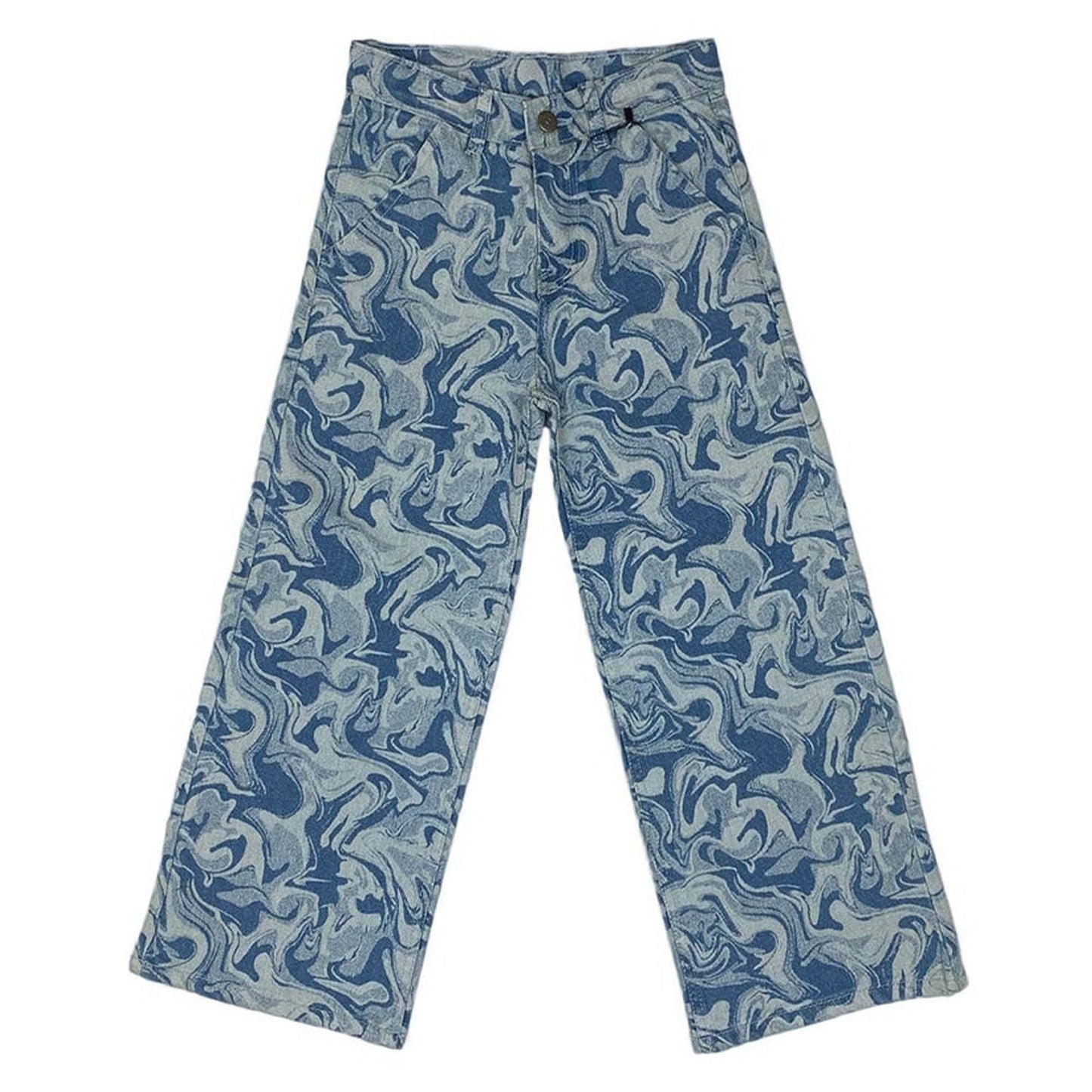 Girls Wide Leg Denim Jeans - Light Wash