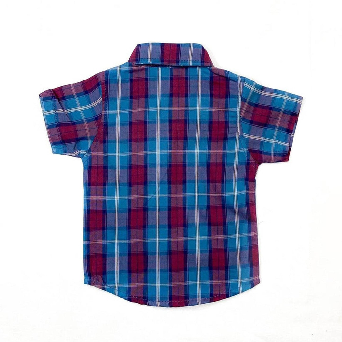 Boys 2 piece Suit - Check Red-Blue & Beige