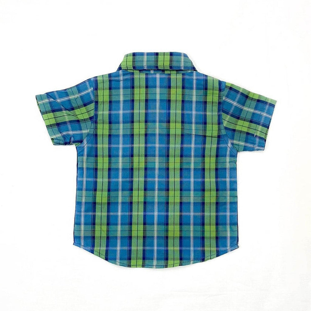 Boys 2 piece Suit - Check Green-Blue & Beige