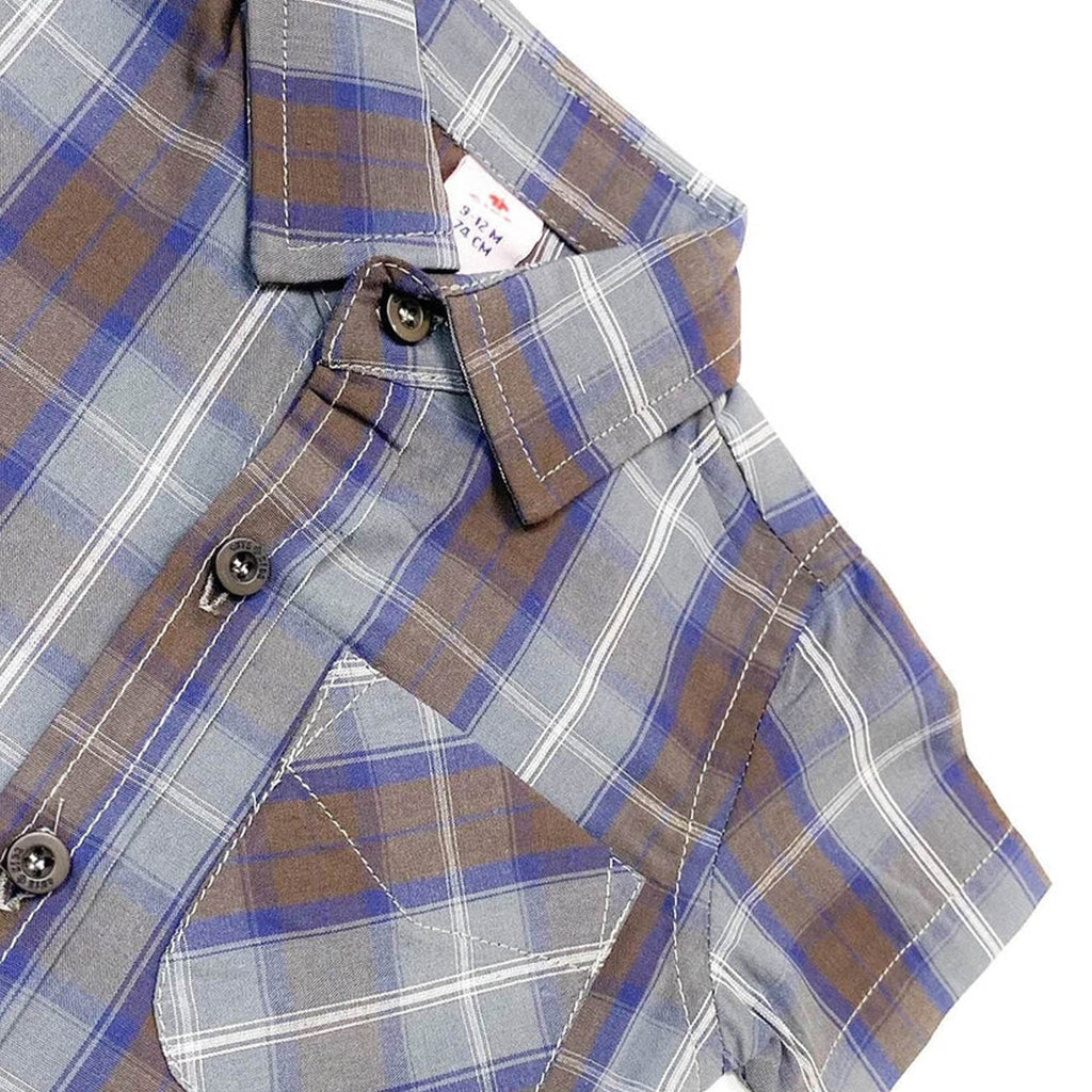 Boys 2 piece Suit - Brown Check & Beige