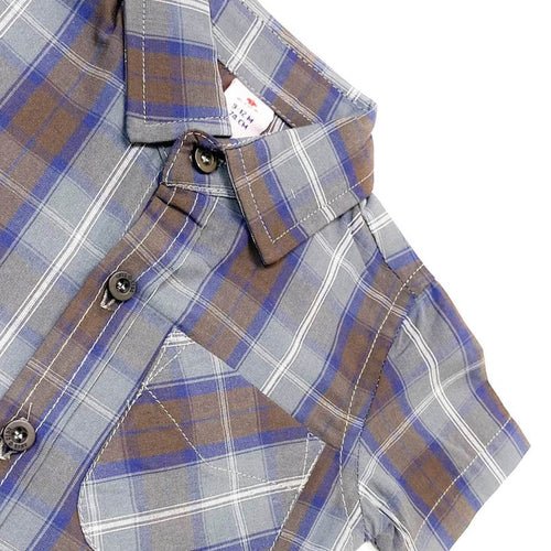 Boys 2 piece Suit - Brown Check & Beige
