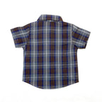 Boys Checekered Co-ord Set - Navy Brown