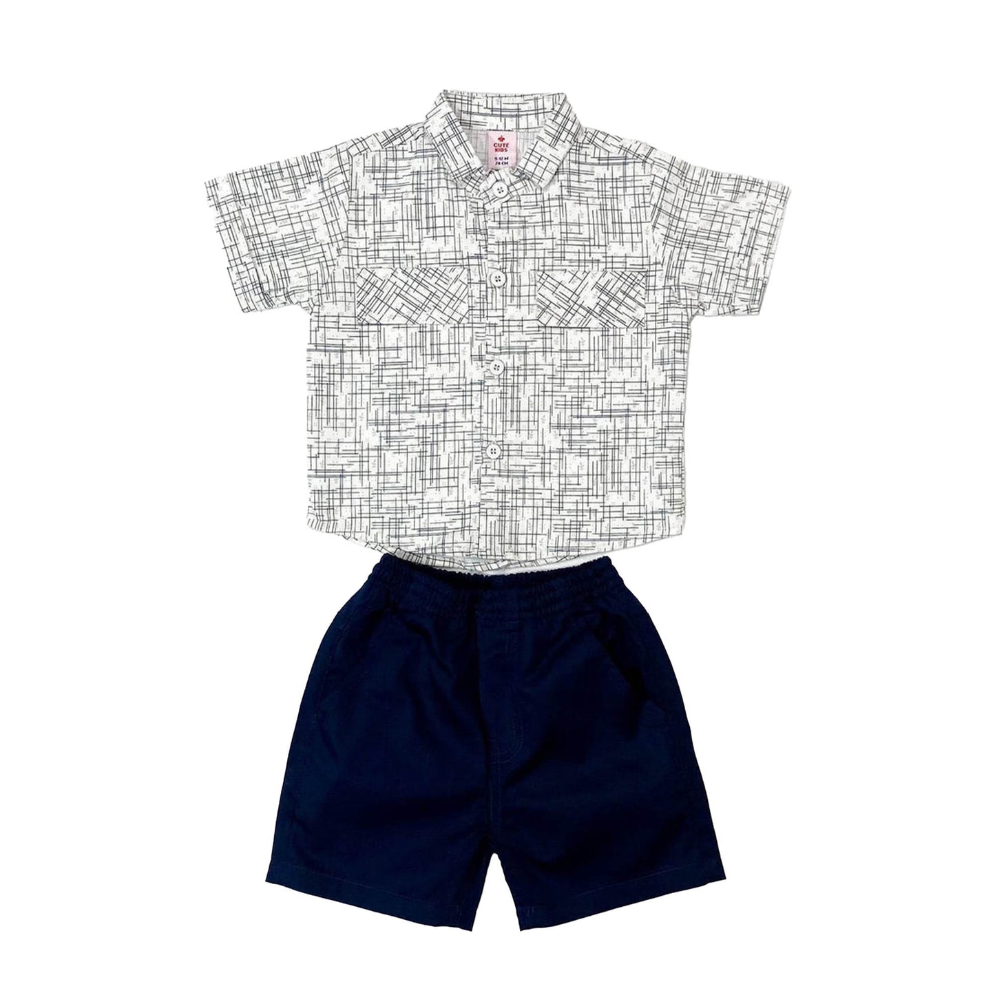Boys 2 piece Suit - OFF-White&Blue