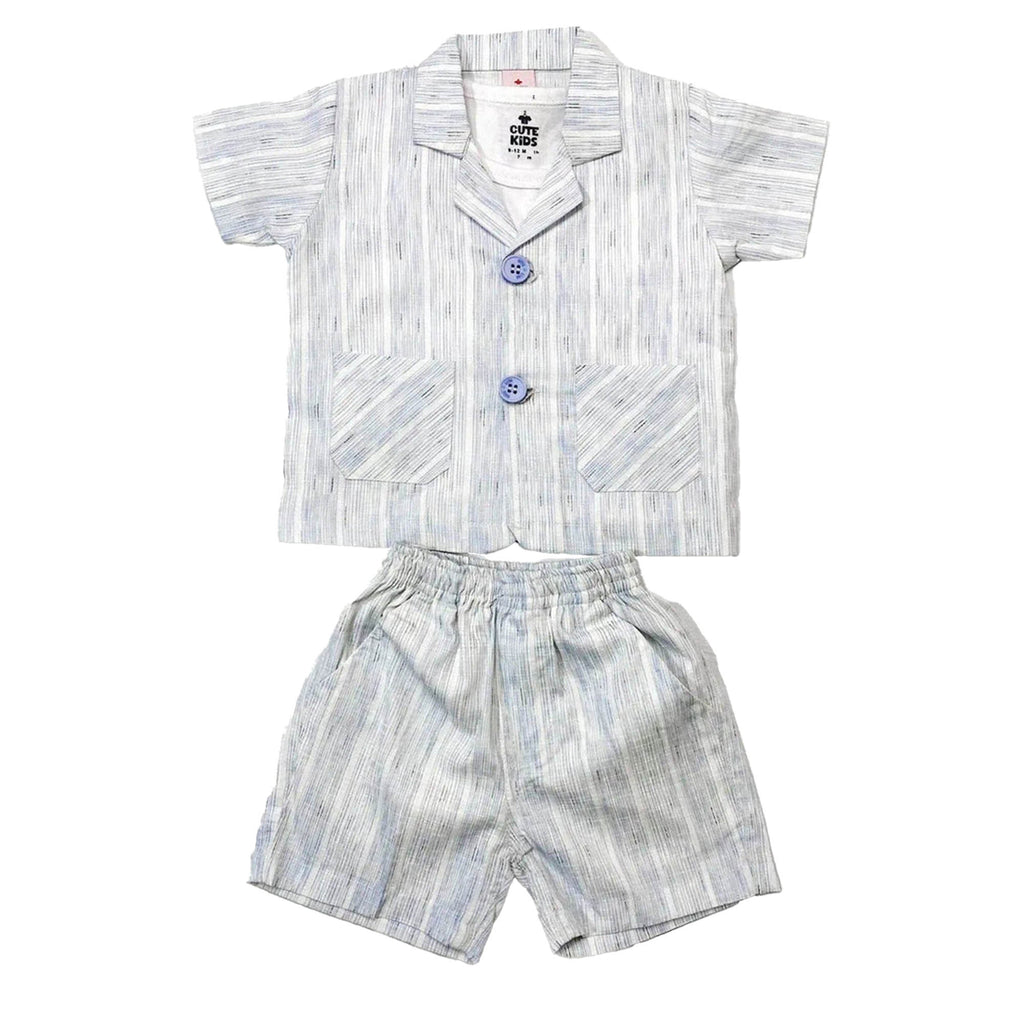 Boys 3 piece suit - Light blue stripe
