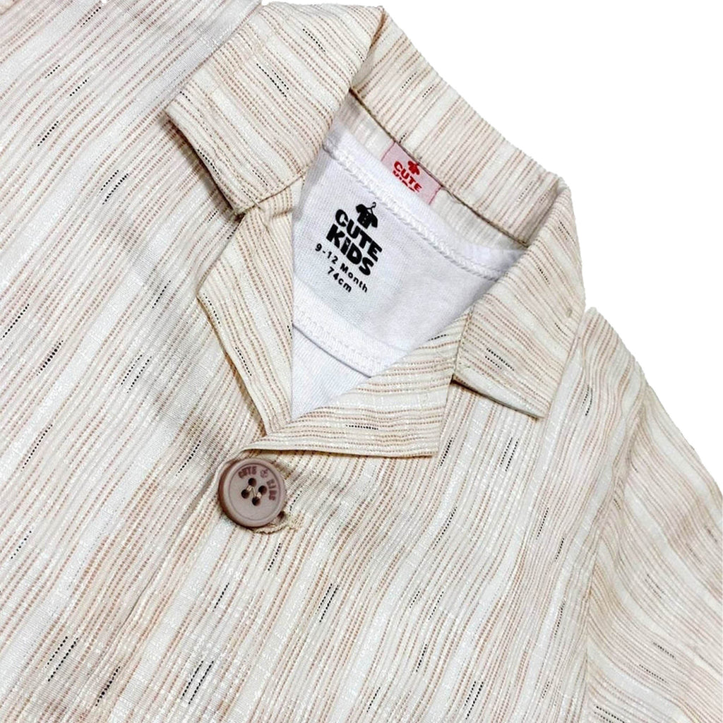 Boys 3-piece Suit - Light brown stripe