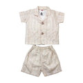 Boys 3-piece Suit - Light brown stripe