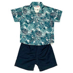 Boys Printed Co-ord Set - Teal