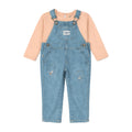 Newborn Denim Romper With Peach Inner