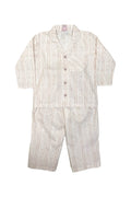 New Born 2 piece Night Suit - Light Brown stripe - Cute Kids