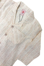 New Born 2 piece Night Suit - Light Brown stripe - Cute Kids