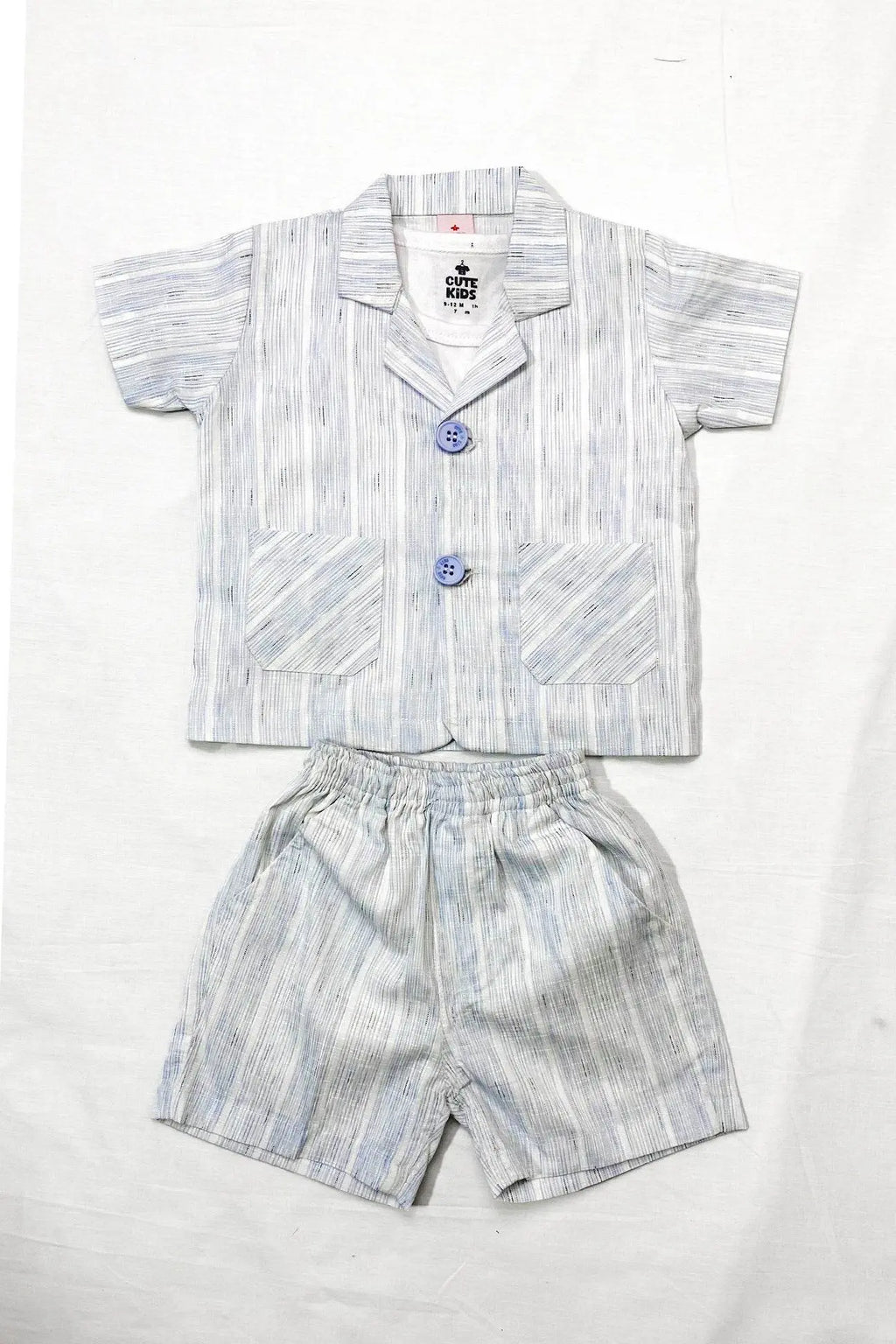 Boys 3 piece suit - Light blue stripe - Cute Kids