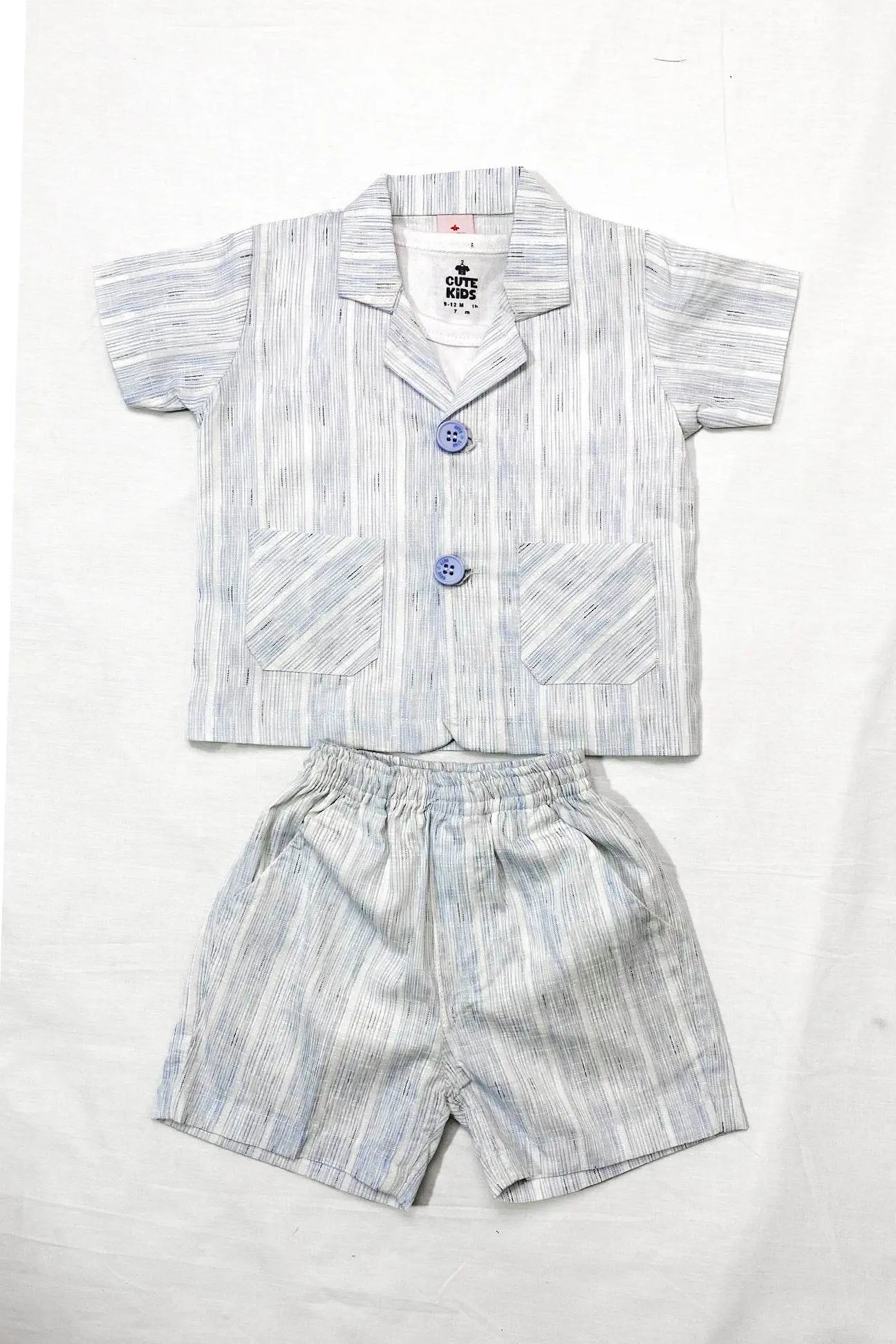 Boys 3 piece suit - Light blue stripe - Cute Kids