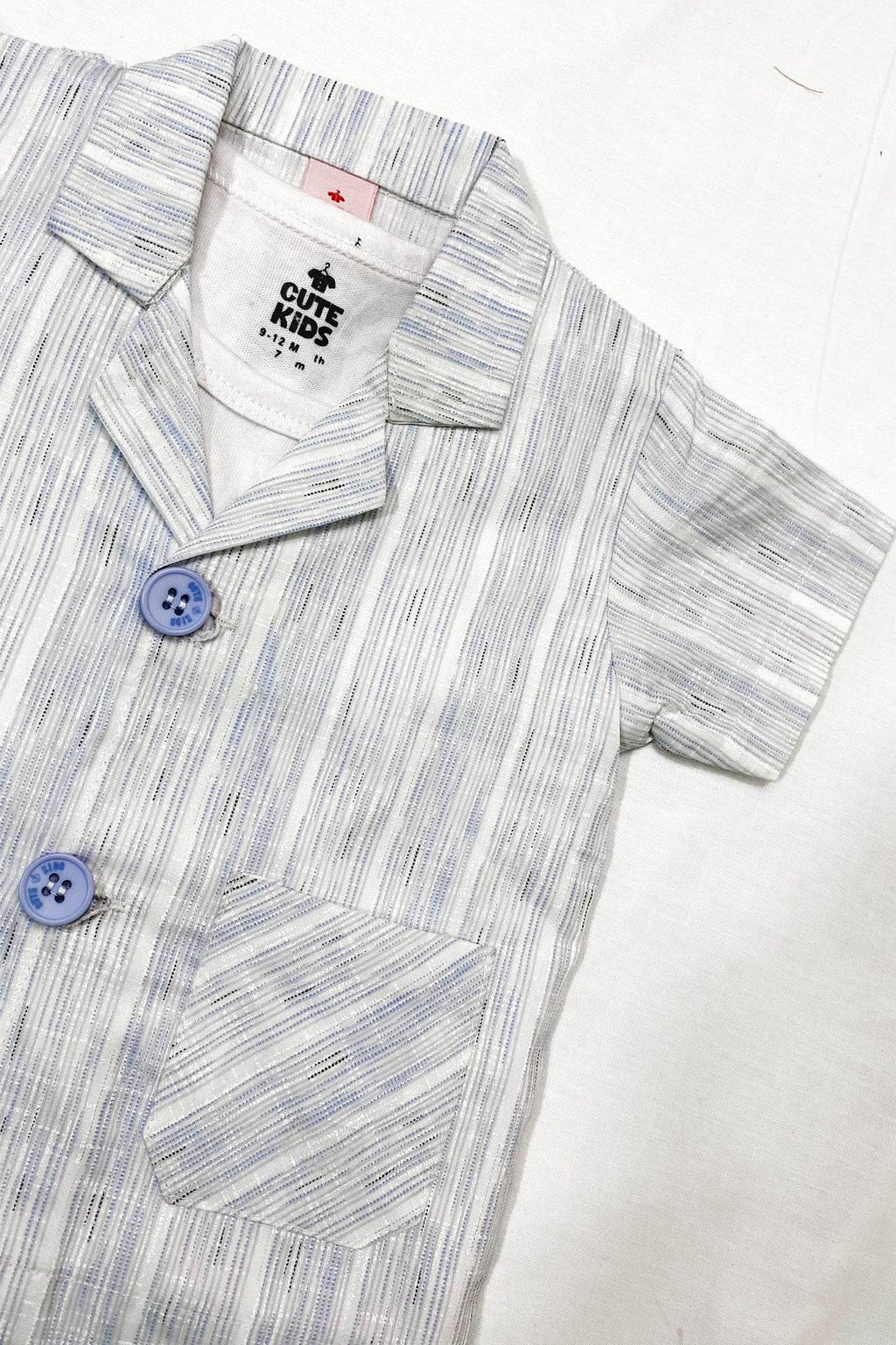 Boys 3 piece suit - Light blue stripe - Cute Kids