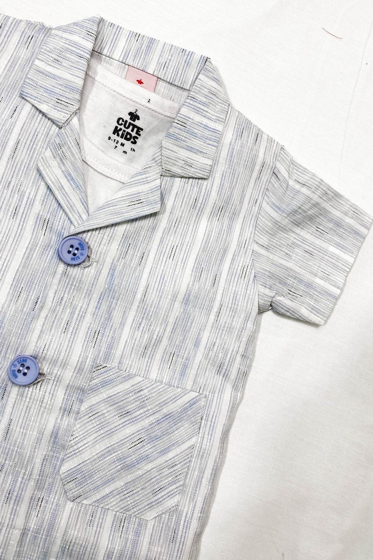 Boys 3 piece suit - Light blue stripe - Cute Kids