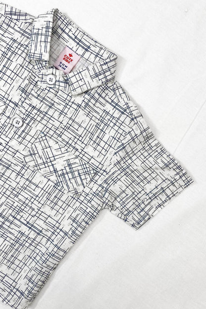 Boys 2 piece Suit - OFF-White&Blue - Cute Kids