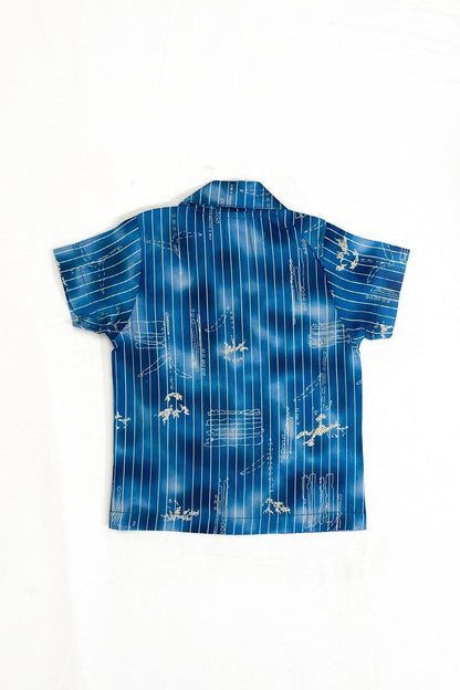 Boys 2 piece Suit - Cyen Blue & Beige - Cute Kids