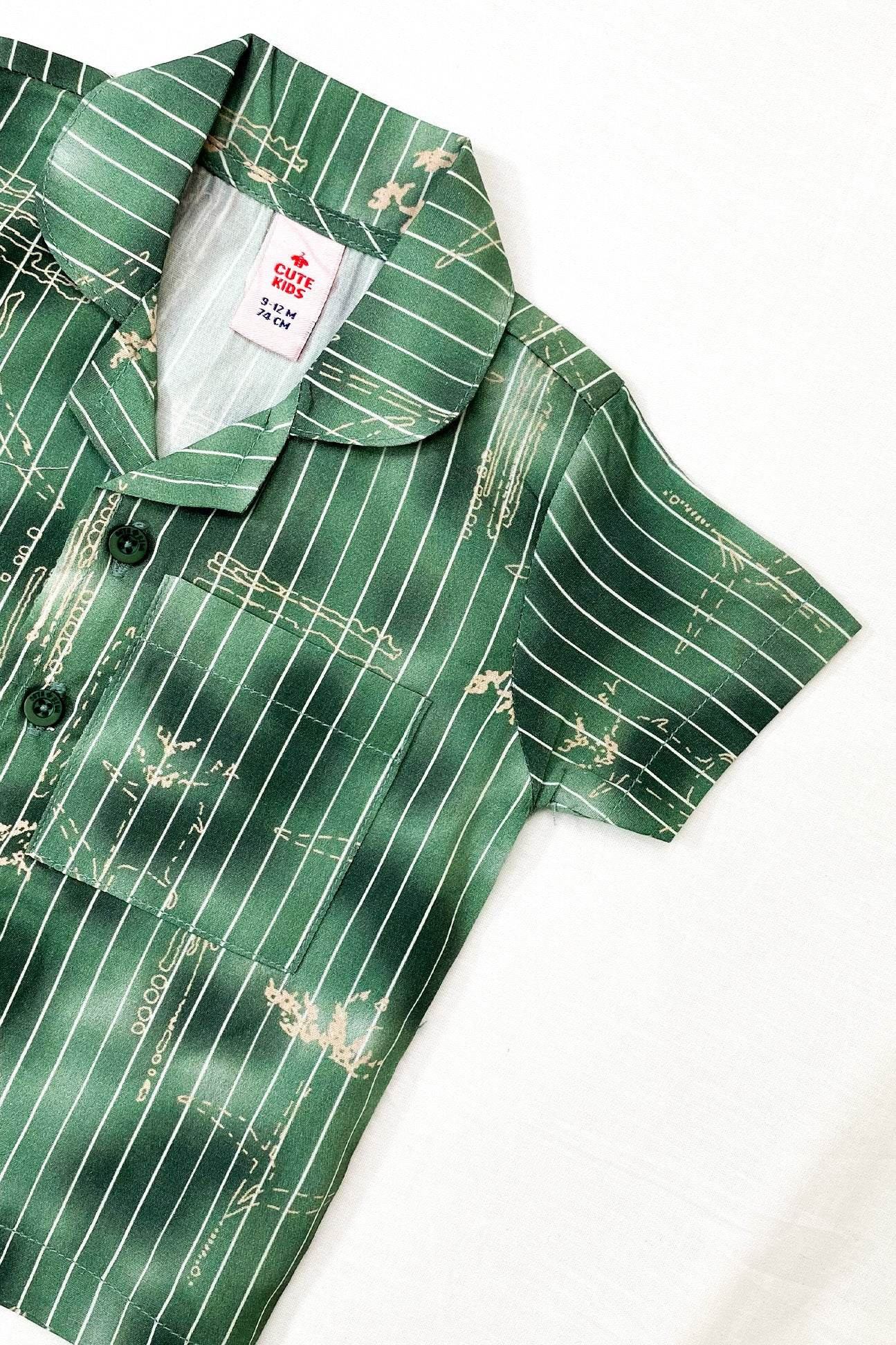 Boys 2 piece Suit - Hazel Green & Beige - Cute Kids