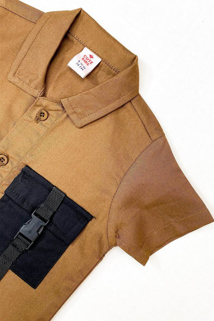 Boys 2 piece Suit - Brown - Cute Kids