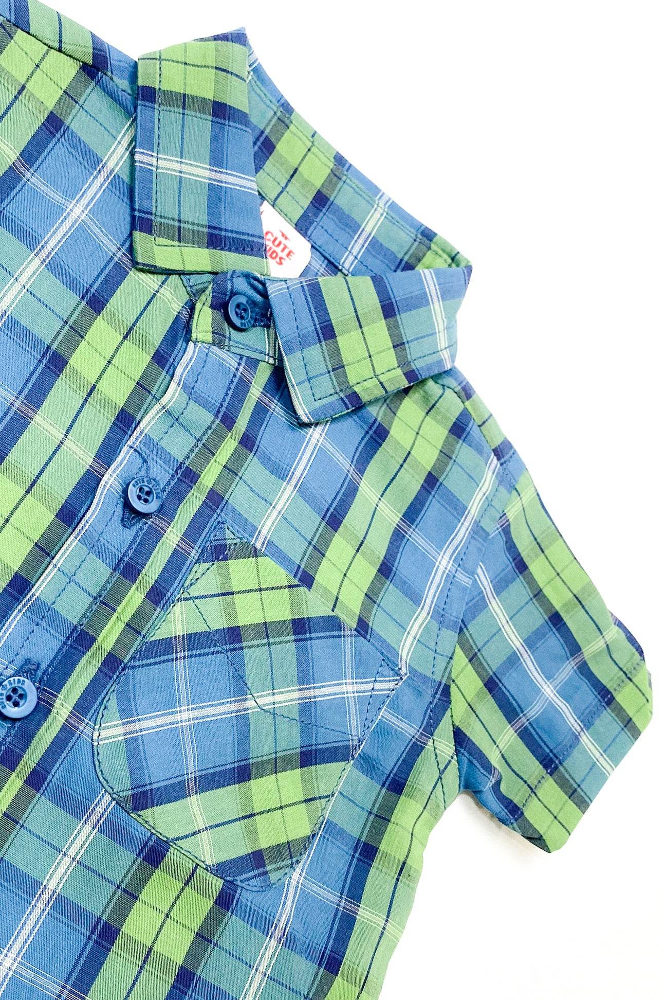 Boys 2 piece Suit - Check Green-Blue & Beige - Cute Kids