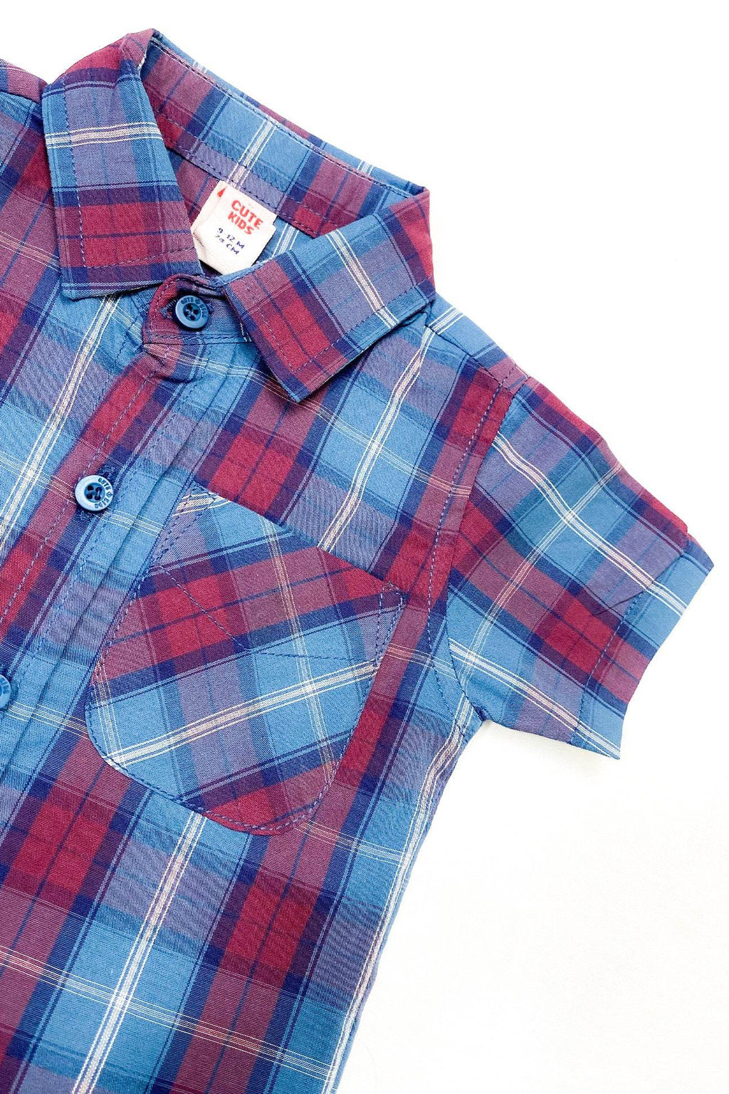 Boys 2 piece Suit - Check Red-Blue & Beige - Cute Kids