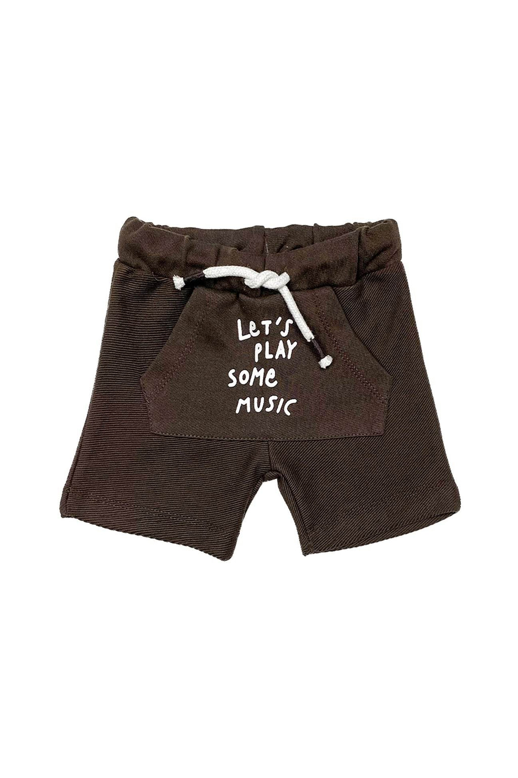 Boys Short Let's Play Some Music - Brown - Cute Kids