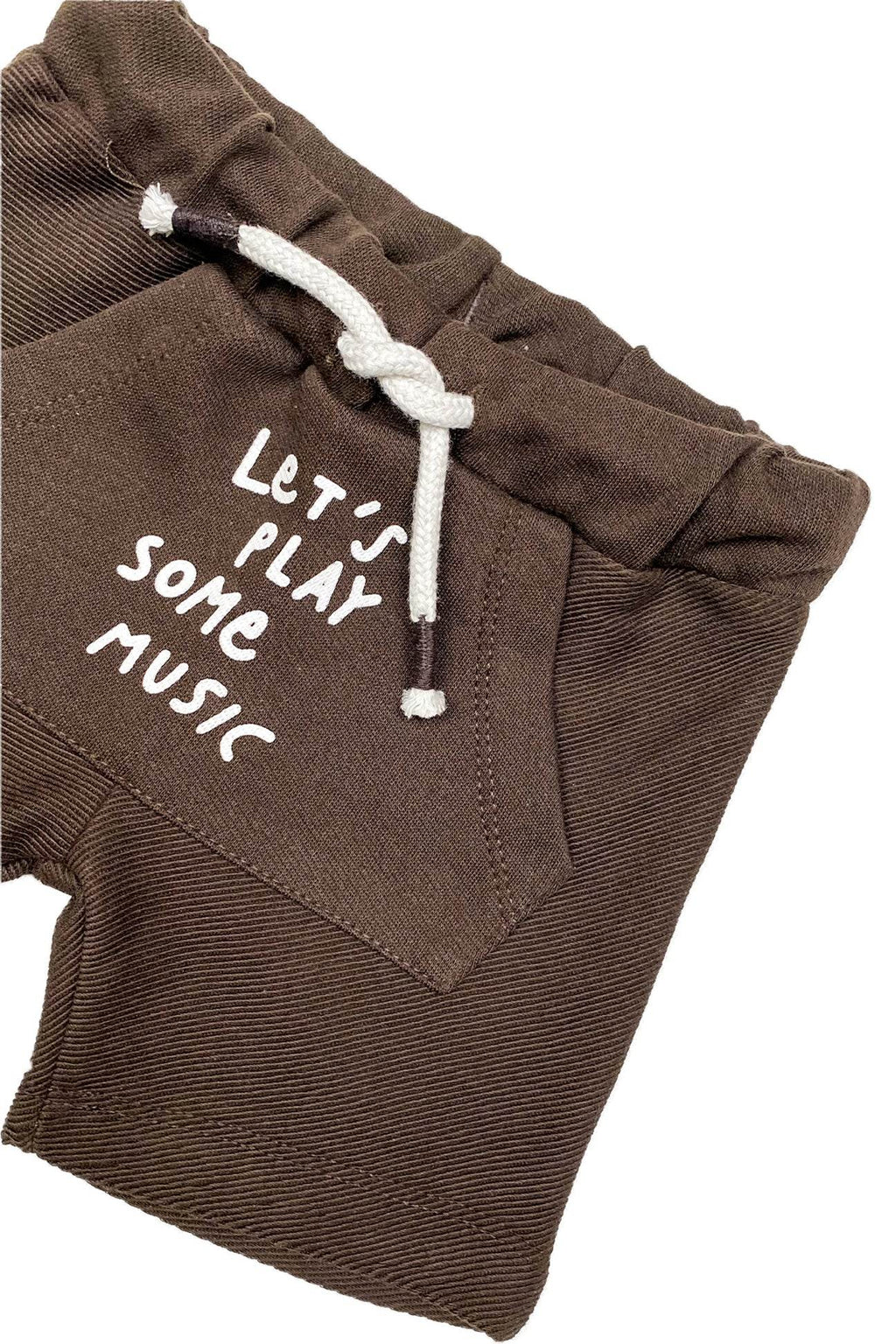 Boys Short Let's Play Some Music - Brown - Cute Kids