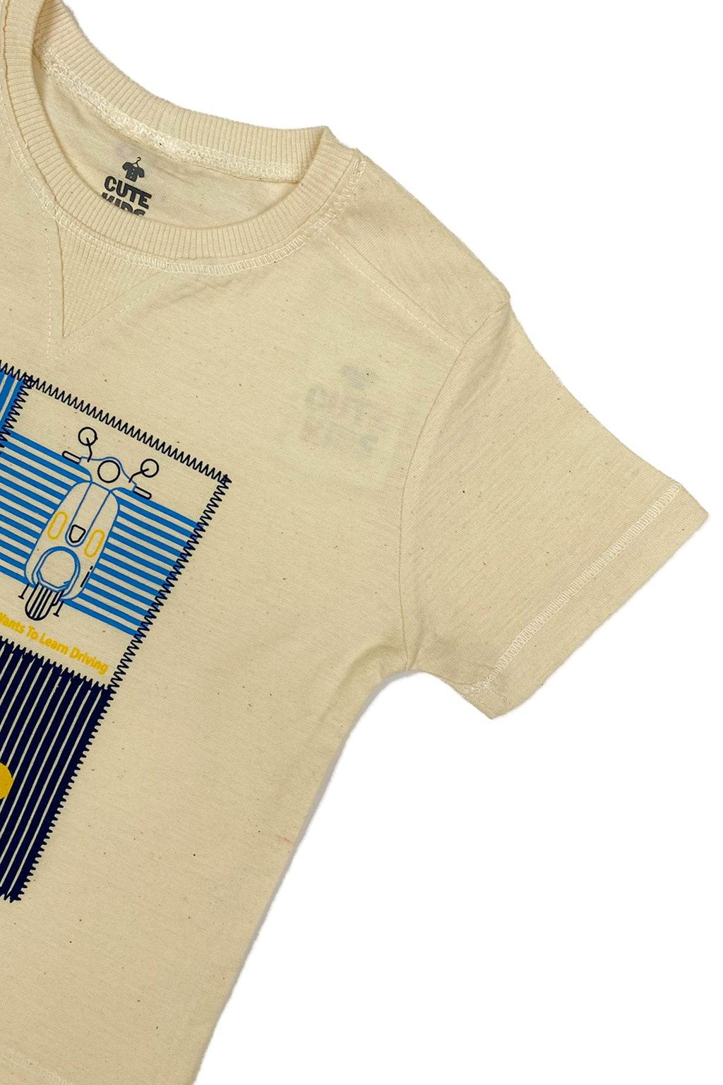 Boys T-Shirt scooter - Cream - Cute Kids