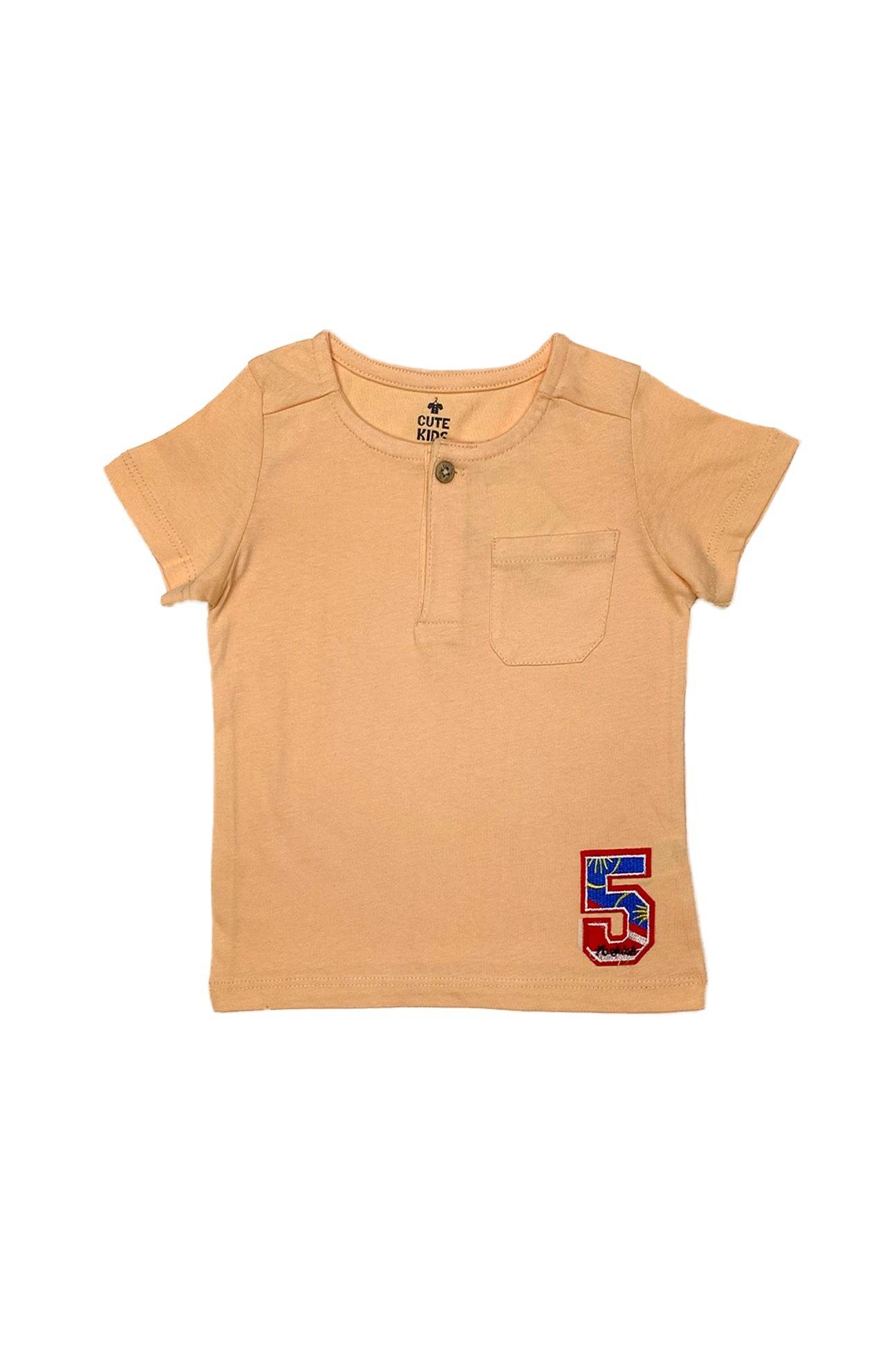 Boys T-Shirt Five - Peach - Cute Kids
