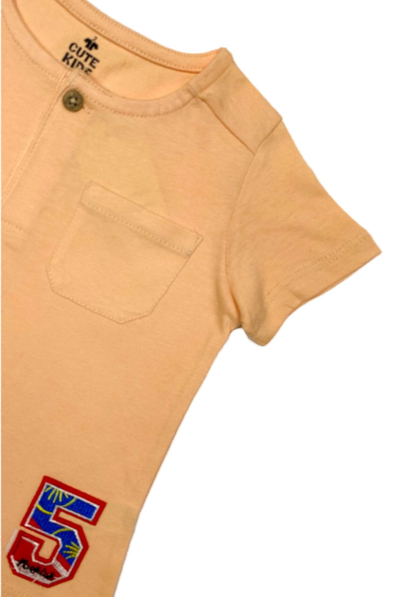 Boys T-Shirt Five - Peach - Cute Kids