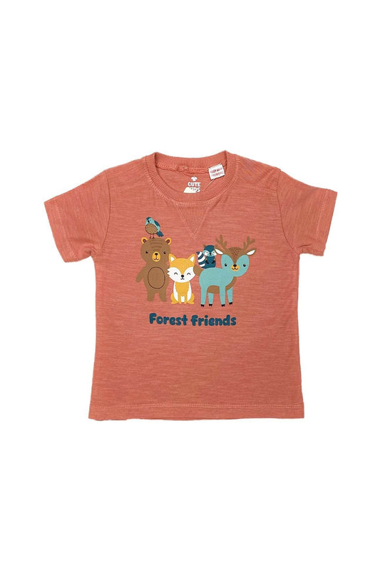 Boys T-Shirt Animal - Brown - Cute Kids