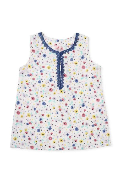 Girls Printed Lawn Co-ord Set – White & Multi - Cute Kids