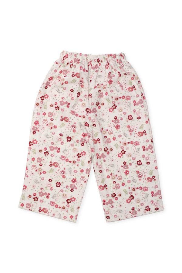 Girls Printed Lawn Co-ord Set – White & Multi-Colored Blooms - Cute Kids