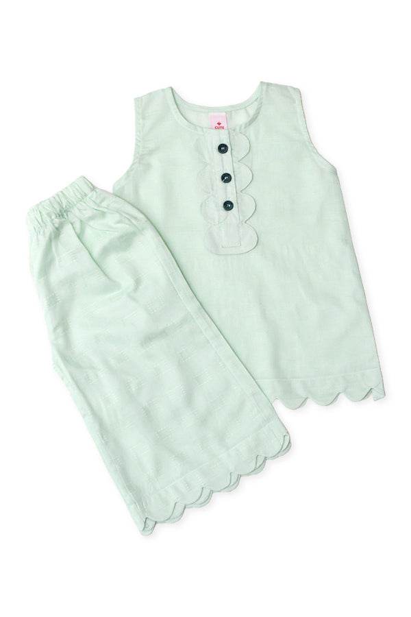 Girls co-ord Set - P-Green - Cute Kids