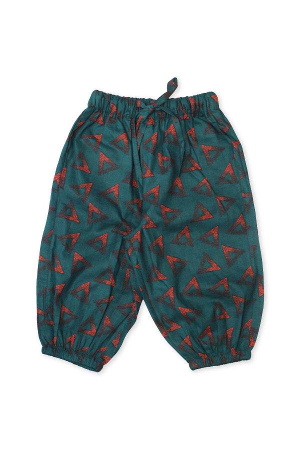 Girls Printed Co-ord Set – Green & Red - Cute Kids