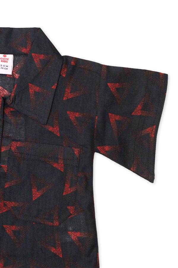 Girls Printed Co-ord Set – Black & Red - Cute Kids